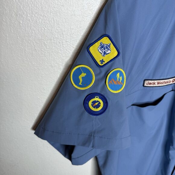 Bundle Of 2 Jack Wolfskin Asia Wanderwhim Shirts Snap Up Patch Men’s Large - Picture 3 of 16